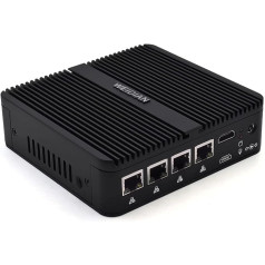 Firewall 2.5GbE, Firewall PC, Network Security Micro Appliance, Router PC, Celeron J4125, AES-NI, HDMI, RS232 COM, 2USB3.0, 4RJ45 LAN, SIM slots, savietojams ar pfSense/OPNsense utt (8GB RAM/256GB SSD)