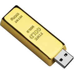 BorlterClamp 64 GB USB Flash Drive in Gold Bar Shape Novelty USB Flash Drive Memory Stick for External Data Storage