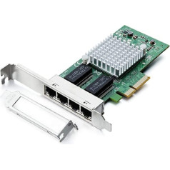 Gigabit 4 portu NIC ar Intel I350 mikroshēmu, 1 Gb tīkla karte Salīdzināt ar Intel I350-T4 NIC, Quad RJ45 porti, PCI Express 2.1 X4, Ethernet karte ar zemu profilu Windows serveriem / Linux