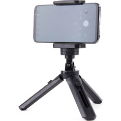 Mini statīva selfiju foto turētājs telefona kamerai GoPro kamerai 16-21cm melns