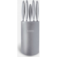 Pensofal Academy Chef Stainless Steel Block w/5 knives Chef/Pane/Multiuso/Santoku/Spelucchino 1108