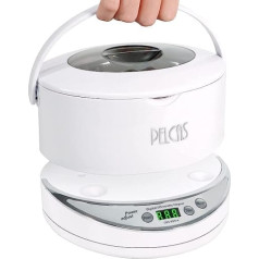 PELCAS Ультразвуковой очиститель 750 мл Устройство для ультразвуковой очистки Ультразвуковая ванна с цифровым дисплеем и 5 настройками времен