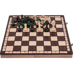 Kvadrāts — šaha spēle — sports — 40 x 40 cm — koka šaha figūriņas un šaha galds