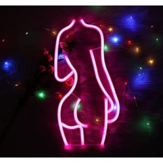 ENUOLI Sieviešu neona izkārtne seksīga neona izkārtne ar USB/baterijām darbināma meiteņu neona izkārtne Sieviešu neona izkārtne ballītei Sienas dekors Neona gaismas diodes neona gaisma Neona lampa draugiem mīļotājiem Piegādājiet dāvanas (
