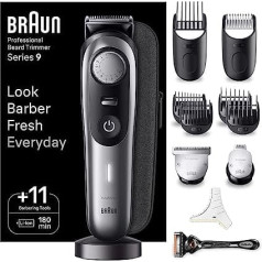 Braun BT9440 Триммер для бороды, мужской триммер для волос, профессиональный триммер для волос, 40 настроек, зарядная станция, дорожный футляр, ша