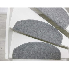 uyoyous Iepakojumā 15 kāpņu pakāpieni Neslīdoši paklājiņi 24 x 65 cm kāpņu paklāju paliktņi pelēki kāpņu korpuss grīdas paklājs iekštelpu kāpņu aizsardzības paliktņi