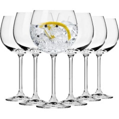 Krosno Gin Glass Ūdens glāzes | Komplektā 6 | 480 ml | Venezia kolekcija | Lieliski piemērots mājām, restorāniem un ballītēm un pasākumiem | Drošs trauku mazgājamajā mašīnā