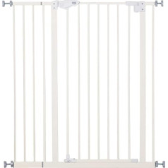 PawHut Stair Gate Door Safety Gate No Drilling with Extension Dog Gate Barrier with Double Lock Protective Gate for Pet Auto Close Metal Plastic White 97.5 x 104.1 cm