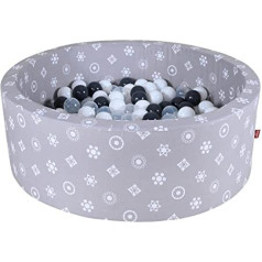 Knorrtoys 68176 Soft Ball Pit Royal Grey 300 Balls Pelēka / Balta / Caurspīdīga