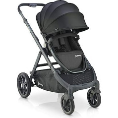 Joovy Qool ratiņi, Travel System ratiņi, Premium daudzfunkcionāli kombinēti ratiņi, aug no vienvietīgiem līdz divvietīgiem līdz trīsvietīgiem ratiņiem ar papildu piederumiem, melns melanss