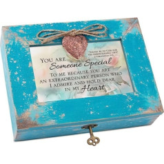 Kotedžas dārzs Kāds īpašs mīļš sirdī Teal Distressed Locket Music Box spēlē Friend In Jesus