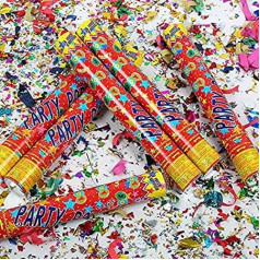 4 x 30 cm lieli, krāsaini Jaungada festivāli, ballītes konfeti lielgabali, poppers, šāvēja dzimšanas dienas noformējums, saspiests gaiss