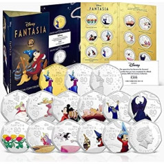 FANTĀZIJAS KLUBS 14 Fantasia 80. dzimšanas dienas monētas tiek prezentētas skaistā kolekcionāra albumā Limited Edition