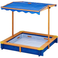 Teamson Kids TK-KF0003 Children's Outdoor Garden Sandpit Wood / Blue