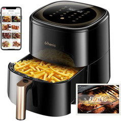 ‎ultenic Ultenic K10 karstā gaisa cepeškrāsns, 5 l Airfryer ar 11 programmām, gaisa cepeškrāsns ar tiešsaistes receptēm, skārienekrāns, 1500 W