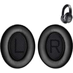 Evxve Ausu spilventiņi Bose QuietComfort 35 ii, Premium rezerves spilventiņi Bose QuietComfort 35 (QC35) austiņām, rezerves ausu spilventiņi, kas saderīgi ar Bose QuietComfort 35 II QC35 II austiņām uz ausīm (melnas)