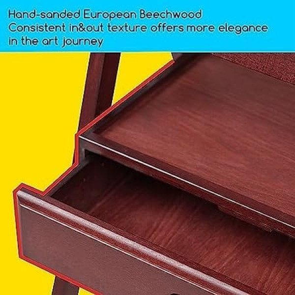 Meeden MEEDEN H-Frame Walnut Studio Easel with Storage Drawer for Art  Supplies - Adjustable (150 cm