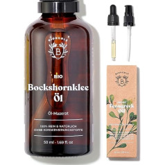 Bionoble Fenugreek Oil Organic 50 ml - Eļļas macerāts no mātītes sēklām un saulespuķu eļļas - ķermenim, krūškurvja apvidum, sēžamvietām, matiem, nagiem - vegāniskā mātītes eļļa - stikla pudele + pipete + sūknis