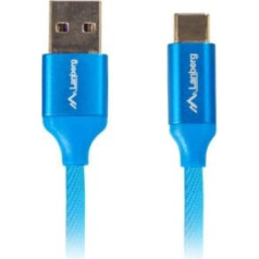 Lanberg premium qc 3.0 kabelis ca-usbo-22cu-0018-bl (usb 2.0 tips am - usb tips cm; 1,8 m; zils)