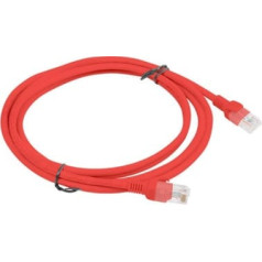 Patchcord utp lanberg pcu5-10cc-0200-r (rj45 - rj45; 2m; utp; cat.5e; sarkana krāsa)