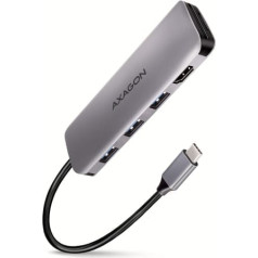 Action HMC-HCR3A Multiport Hub 3x USB-A + HDMI + SD/MicroSD, USB-C 3.2 Gen1, 20 cm USB-C kabelis