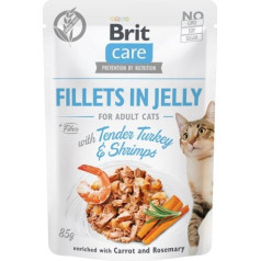 Brit care kaķu fileja želejā maigā tītara un garneles 85g