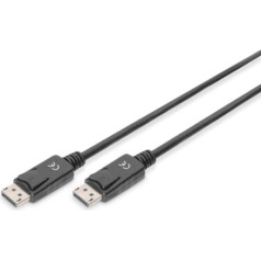 Digitus Displayport savienojuma kabelis ar aizbīdņiem 4k 60hz uhd tips dp / dp m / m melns 3m
