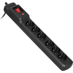 Activejet combo 6gn / 5m / cz surge protector (10a; 2300w) 5m; black colour