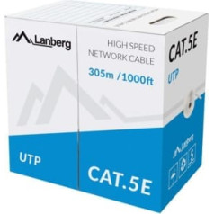 Lanberg Lan kabelis utp 100 mb / s 305 m ciets cca pelēks