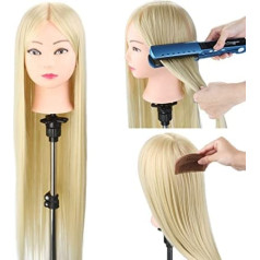 ‎neverland Beauty & Health Neverland Hairdressing Head 30 Inch Training Heads for Hairdressers Hairstyle Head Shop Window Doll Head 100% Synthetic Fibre Hair Mannequin Head Hairdressing Salon with Clamp