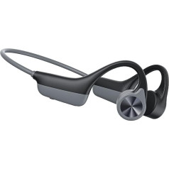 RR SPORTS Bone Sound austiņas, Bluetooth 5.3 Bezvadu Bone Conduction austiņas Atvērtas austiņas sporta austiņas ar mikrofonu sportam, skriešanai, skriešanai, riteņbraukšanai un braukšanai (melns un pelēks)