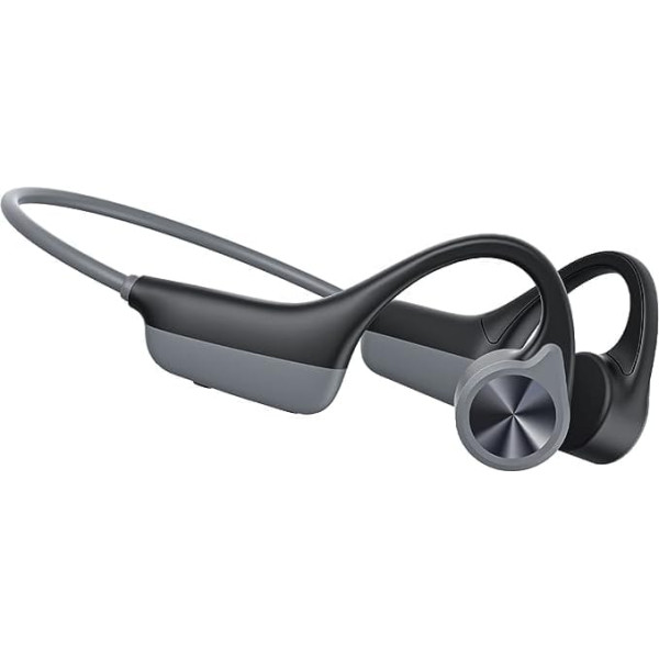 RR SPORTS Bone Sound austiņas, Bluetooth 5.3 Bezvadu Bone Conduction austiņas Atvērtas austiņas sporta austiņas ar mikrofonu sportam, skriešanai, skriešanai, riteņbraukšanai un braukšanai (melns un pelēks)