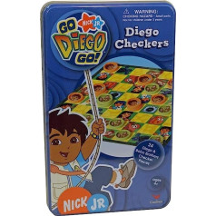 Go Diego Go Checkers Set mit Blechkoffer