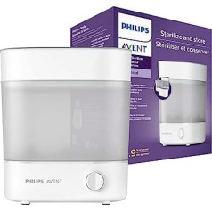 Philips Avent SCF291/00 pudeļu sterilizators, elektrisks tvaika sterilizators līdz 6 zīdaiņu pudelītēm, knupīšiem un piederumiem, modulārs dizains, balts