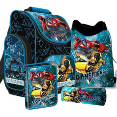 Transformers Satchel skolas soma Skolas somas komplekts ar sporta somu penāli, zils, skolas soma