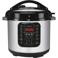 BEPER P101COS001 Multi Cooker Electric Pressure Cooker Steam Cooker 6 Litre Electric Pressure Cooker with 15 Cooking Programmes