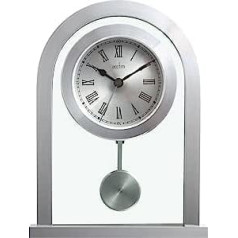 Acctim36757 Bathgate Glass Pendulum Mantel Clock, Silver