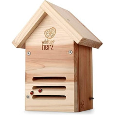 wildtierherz | Ladybird House – Shelter and Winter Aid for Ladybirds made of screwed solid wood, weatherproof and untreated, species protection product for the garden.