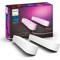 Philips Hue White un Color Ambiance Play Lightbar dubultā pakotne, aptumšojama, līdz 16 miljoniem krāsu, vadāma, izmantojot lietotni, saderīga ar Amazon Alexa, balts/melns