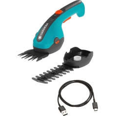 Gardena ClassicCut Li 9885-20 Cordless Grass and Shrub Shears Set Lawn Edging Shears and Shrub Cutter, Comfortable Handle with LED Charge Level Indicator, Blade Change without Tools