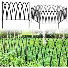 Thealyn dekoratīvais metāla dārza žogs 45 cm (H) x 2,25 m (L) Metāla apmales saliekams žogs bez rakšanas žoga Ainavas žogs puķu dobei, pagalms, dzīvnieku barjera