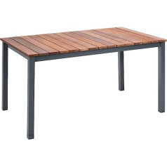 greemotion Mackay ēdamgalds ar līmeņa regulēšanu, koka galds izgatavots no eikalipta koka, dārza galds antracīta/brūnā krāsā, izmēri: apm. 150 x 74 x 90 cm