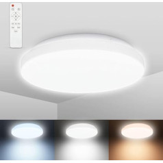 BKLicht LED vannas istabas lampa - regulējama vannas istabas lampa ar krāsu temperatūras kontroli - diametrs 28,8 cm, izmērs M