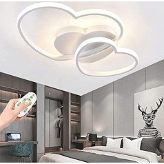 Griestu lampa LED Love Heart Design griestu lampa Akrila abažūrs Dekoratīvs griestu apgaismojums griestu apgaismojums regulējams ar tālvadības pulti Bērnu istabas lampa Guļamistabas lustra 50 cm [enerģijas klase A++], balts