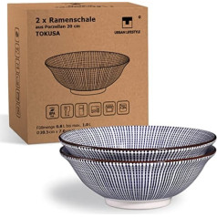 Ramen māla trauku komplekts 2 20 cm 0,8 L Tokusa zupas bļoda salātu bļoda Pho zupas bļoda Ramen makaronu bļoda Graudaugu bļodas Ramen bļodas japāņu