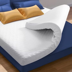 DUANDUAN Topper 180 x 200 cm - 7,5 cm Augstums divi cietības līmeņi Memory Foam Virsmatracis - Oeko-Tex® Sertificēts Gēla putu virsmatracis Box Spring Bed Karavāna dīvāngulta