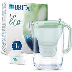 BRITA ūdens filtra krūzes stila ekozaļš (2,4 l) komplektā ir iekļauta 1 Maxtra Pro universālā kasetne — ilgtspējīgs mūsdienīga dizaina filtrs, kas samazina kaļķakmens, hlora, svina un piemaisījumu daudzumu