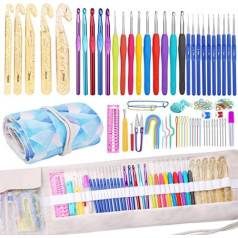 116 Pieces Crochet Hook Set, Crochet Sets for Beginners, Adults, Ergonomic Crochet Hook Set with Stitch Marker, Crochet Hook Accessories, Crochet Hook Case, Crochet Starter Set for Crochet Beginners