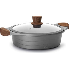 LACOR Stewing Pan with Glass Lid Aluminium Grey 28 cm