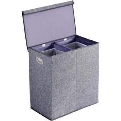 BRIAN & DANY 150 L Laundry Basket with Two Compartments, grey